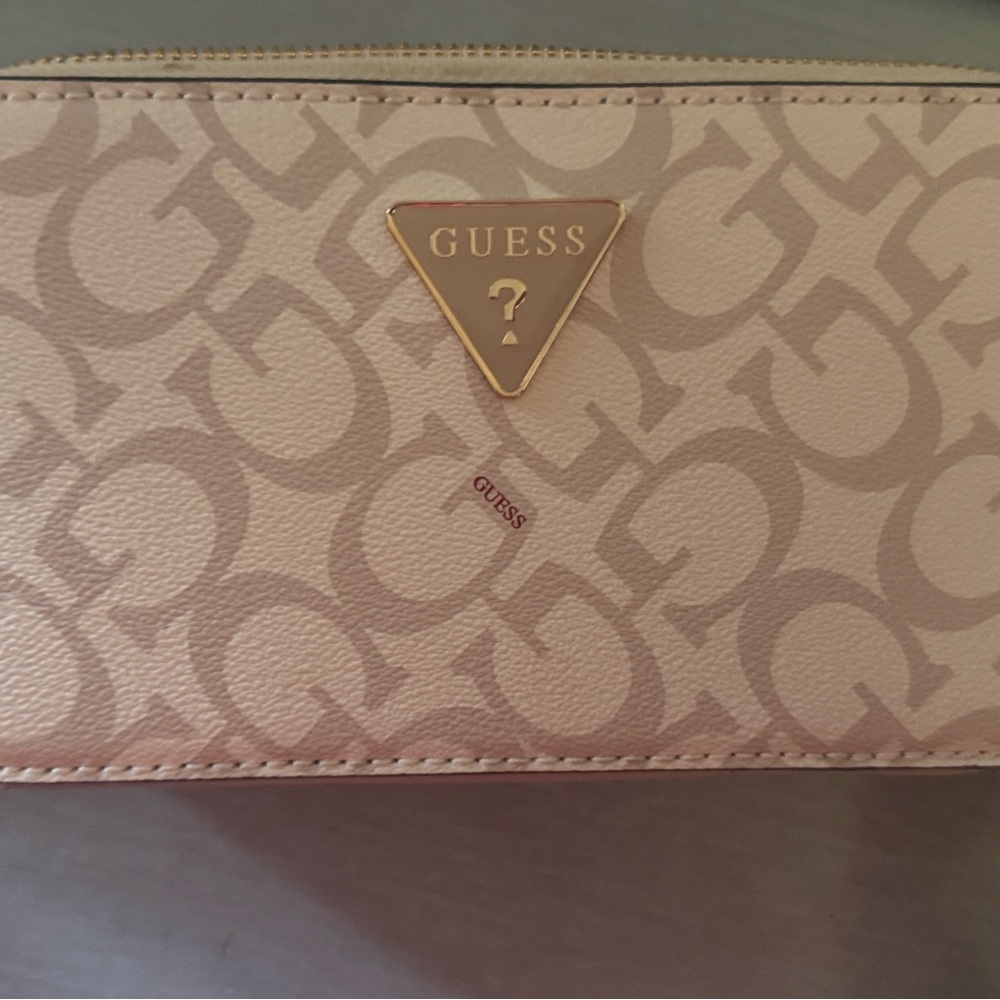 Guess Beige Monogram Wallet